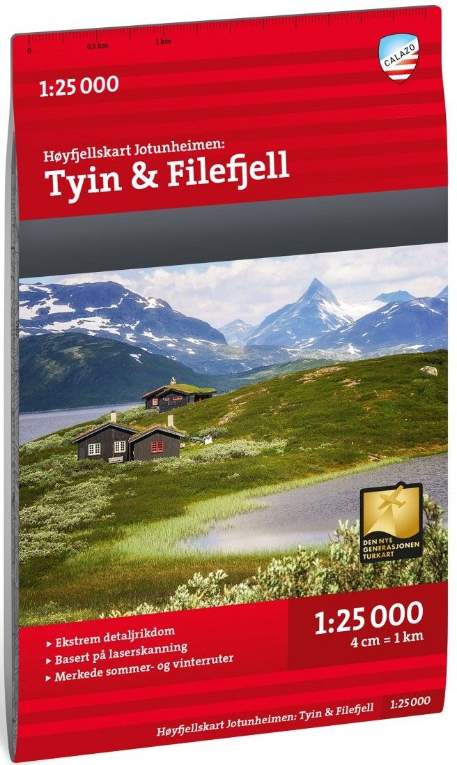 Calazo H&oslash;yfjellskart Jotunheimen: Tyin & Filefjell 1:25 000