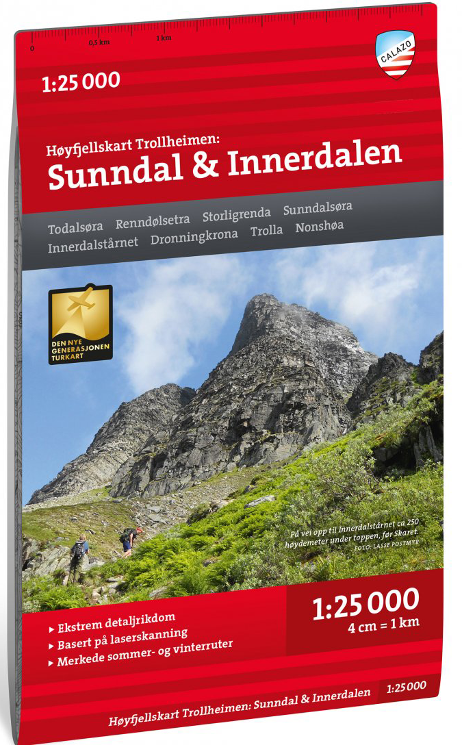 Calazo H&oslash;yfjellskart Trollheimen: Sunndal & Innerdalen 1:25 000