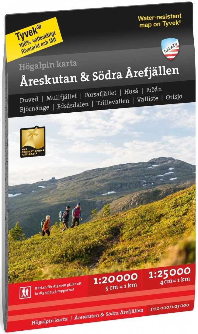 Calazo Högalpin karta: Åreskutan & Södra Årefjällen 1:20 000