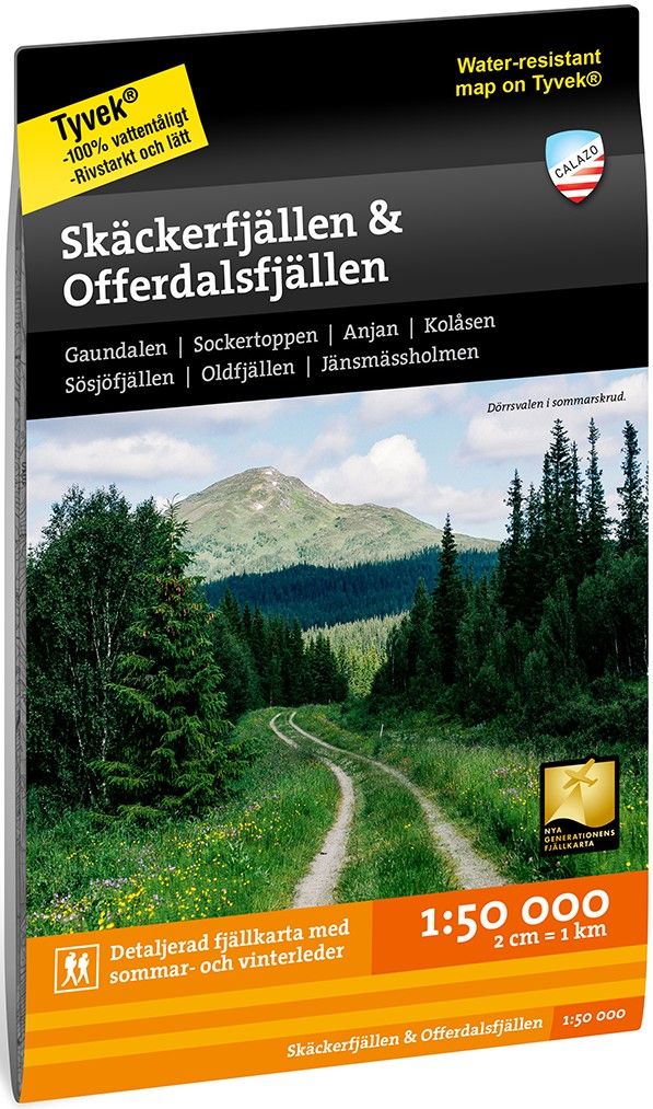 Calazo Fj&auml;llkarta Sk&auml;ckerfj&auml;llen & Offerdalsfj&auml;llen 1:50 000