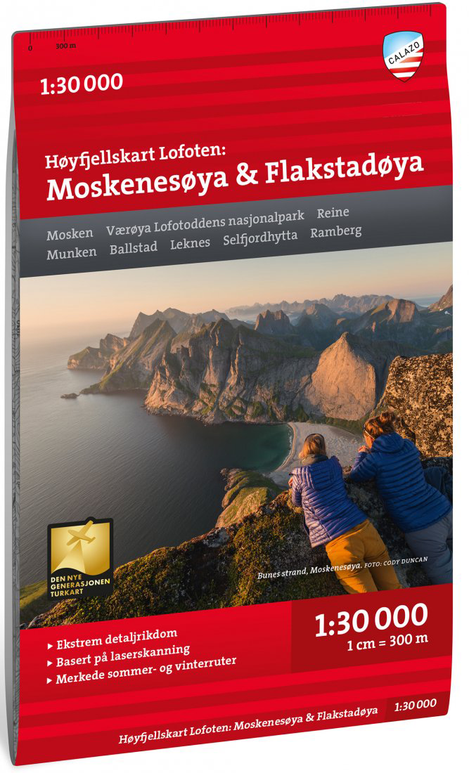 Calazo H&oslash;yfjellskart Lofoten: Moskenes&oslash;ya & Flakstad&oslash;ya 1:30 000