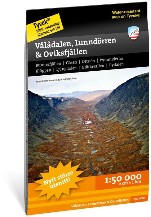 Calazo Fj&auml;llkarta V&aring;l&aring;dalen, Lunnd&ouml;rren & Oviksfj&auml;llen 1:50 000