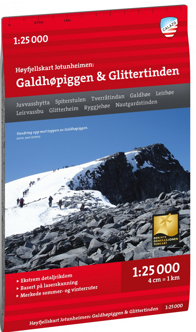 Calazo H&oslash;yfjellskart Jotunheimen: Galdh&oslash;piggen & Glittertinden 1:25 000