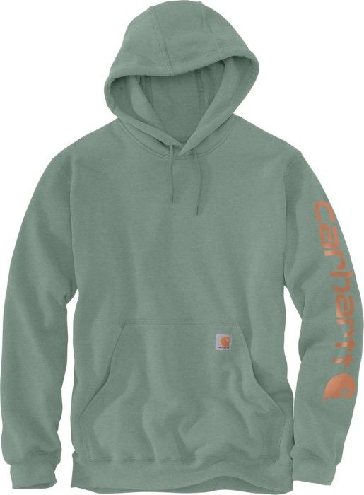 Carhartt Workwear Carhartt M's Sleeve Logo Hooded Sweatshirt Leaf Green Heather