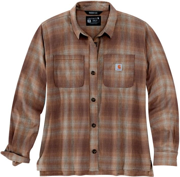 Carhartt Workwear Carhartt W's Midweight Flannel L/S Plaid Shirt Stucco