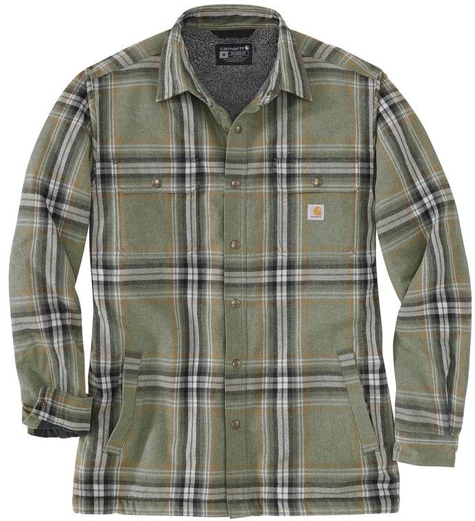Carhartt Workwear Carhartt M's Flannel Sherpa Lined Shirt Jacket Basil