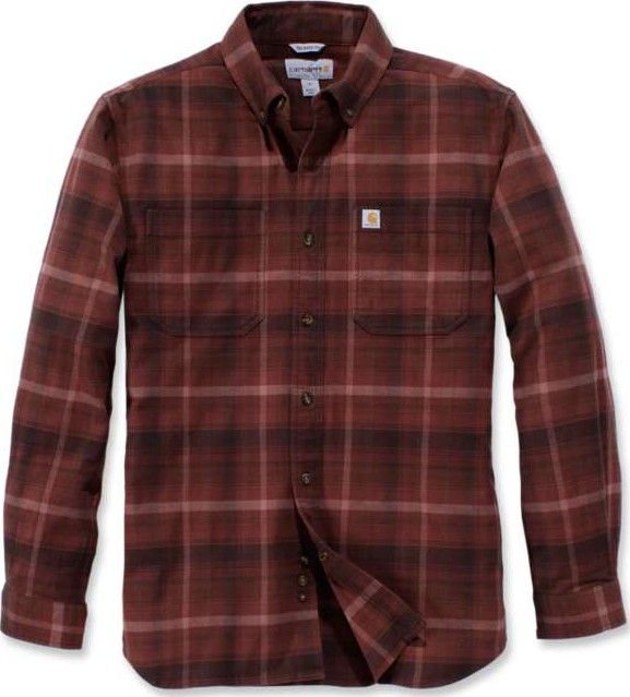 Carhartt Workwear M's L/S Rugged Flex Hamilton Plaid Shirt Dark Chedar