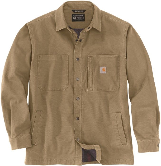 Carhartt Workwear Carhartt M's Fleece Lined Snap Front Shirt Jacket Dark Khaki