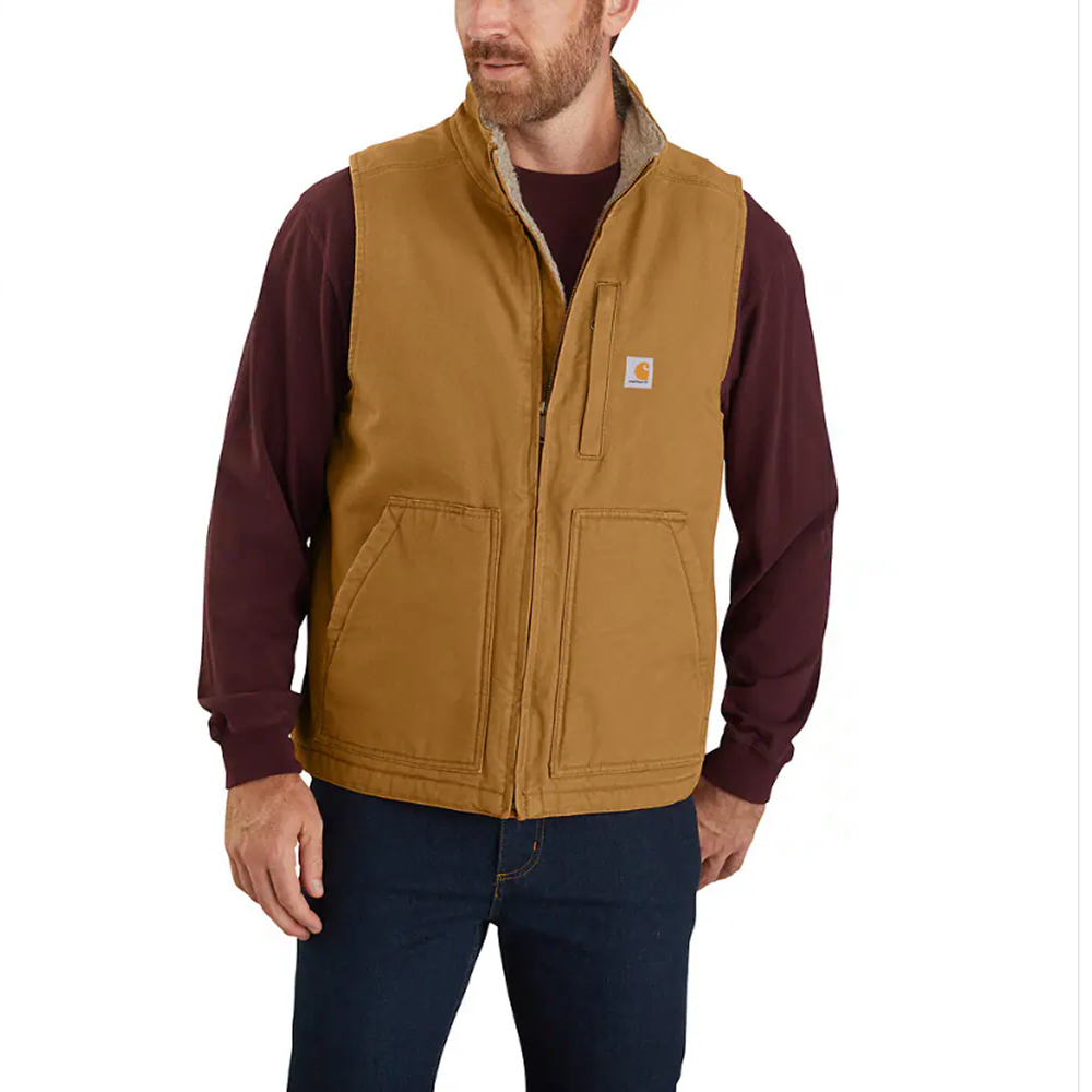 Carhartt Workwear Carhartt M's Washed Duck Lined Mockneck Vest - Loose Fit Carhartt® Brown