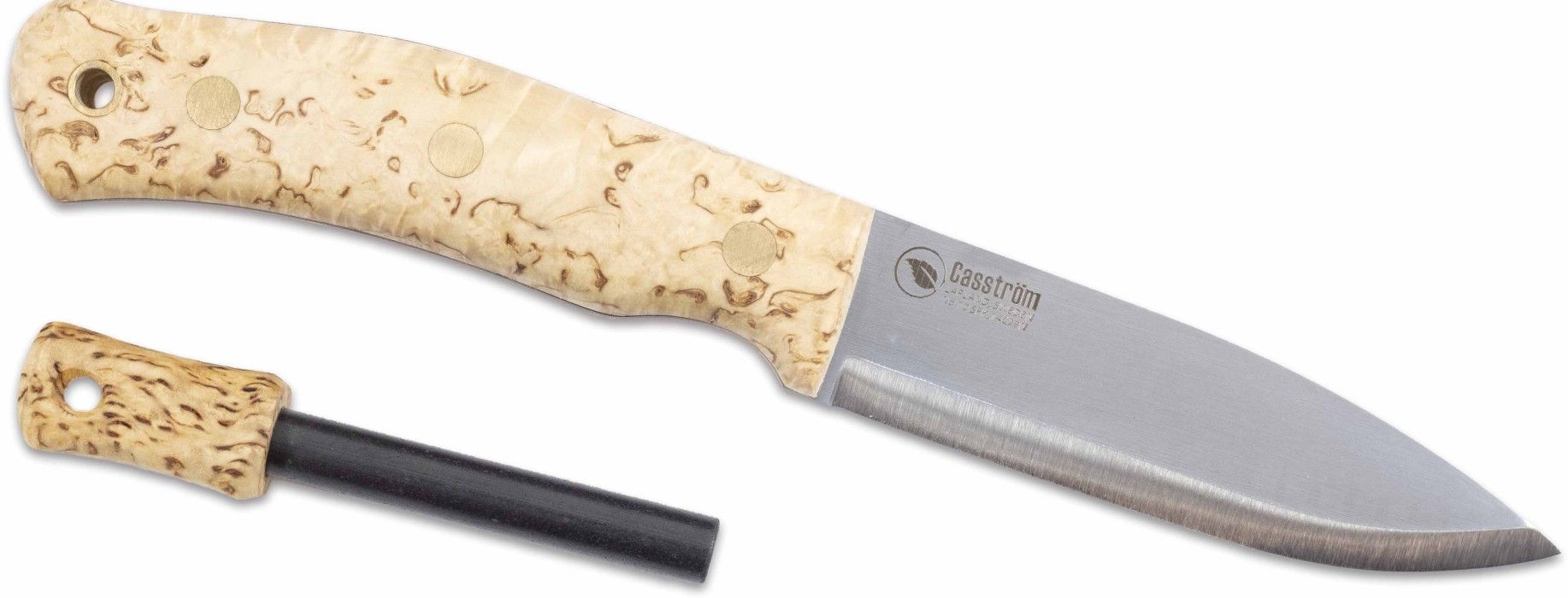 Casström No.10 Swedish Forest Knife 14C28N Masur/Scandi med Eldstål