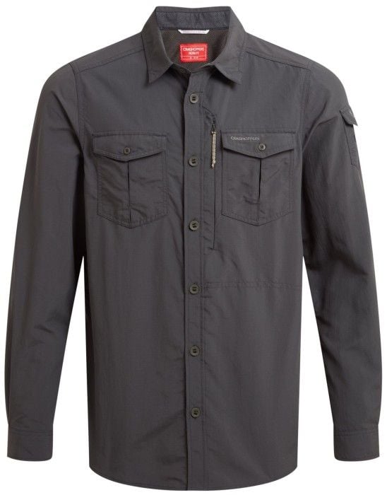 Craghoppers M's NosiLife Adventure Long Sleeved Shirt III Black Pepper