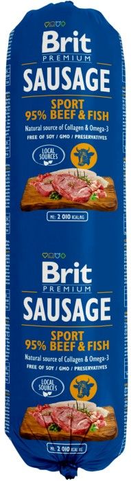 Brit Premium Köttkorv Beef & Fish SPORT 800 g