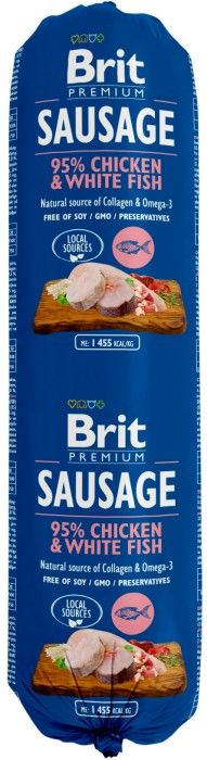 Brit Premium Köttkorv Chicken & White Fish 800 g