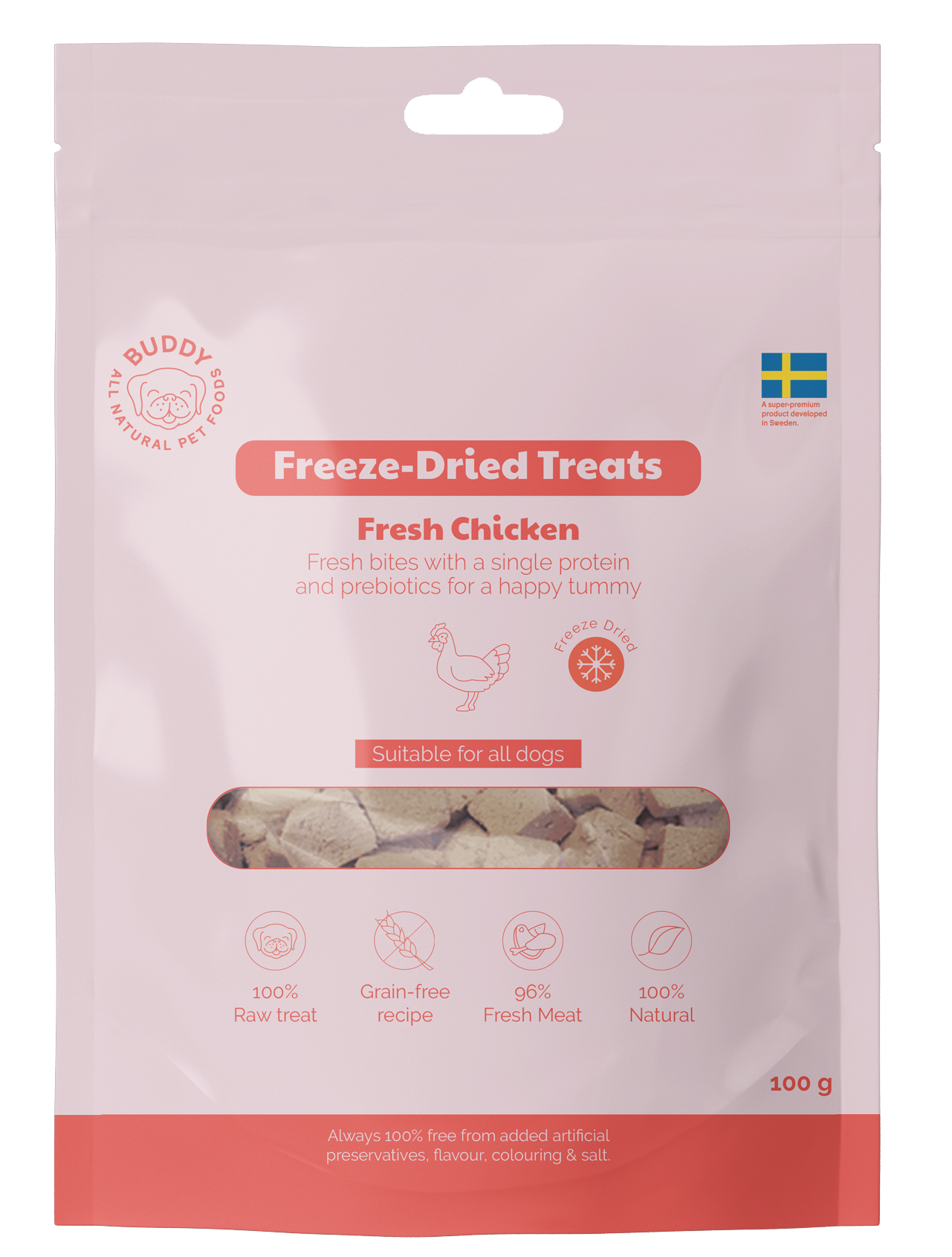 Buddy Freeze Dried Treats Singles Raw Chicken 100 g