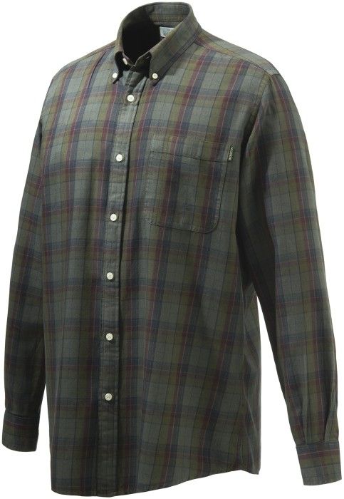 Beretta Wood Button Down Shirt kauluspaita, Green & Red Overdyed Moss