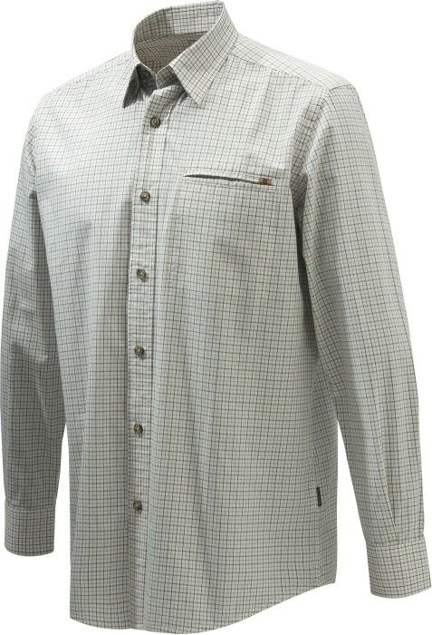 Beretta Wood Plain Collar Shirt Green & Haselnut Check