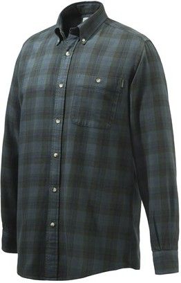 Beretta Wood Flannel Button Down Shirt Beige & Green