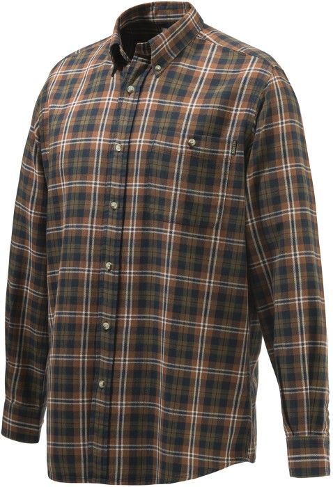 Beretta Wood Flannel Button Down Shirt Tobacco