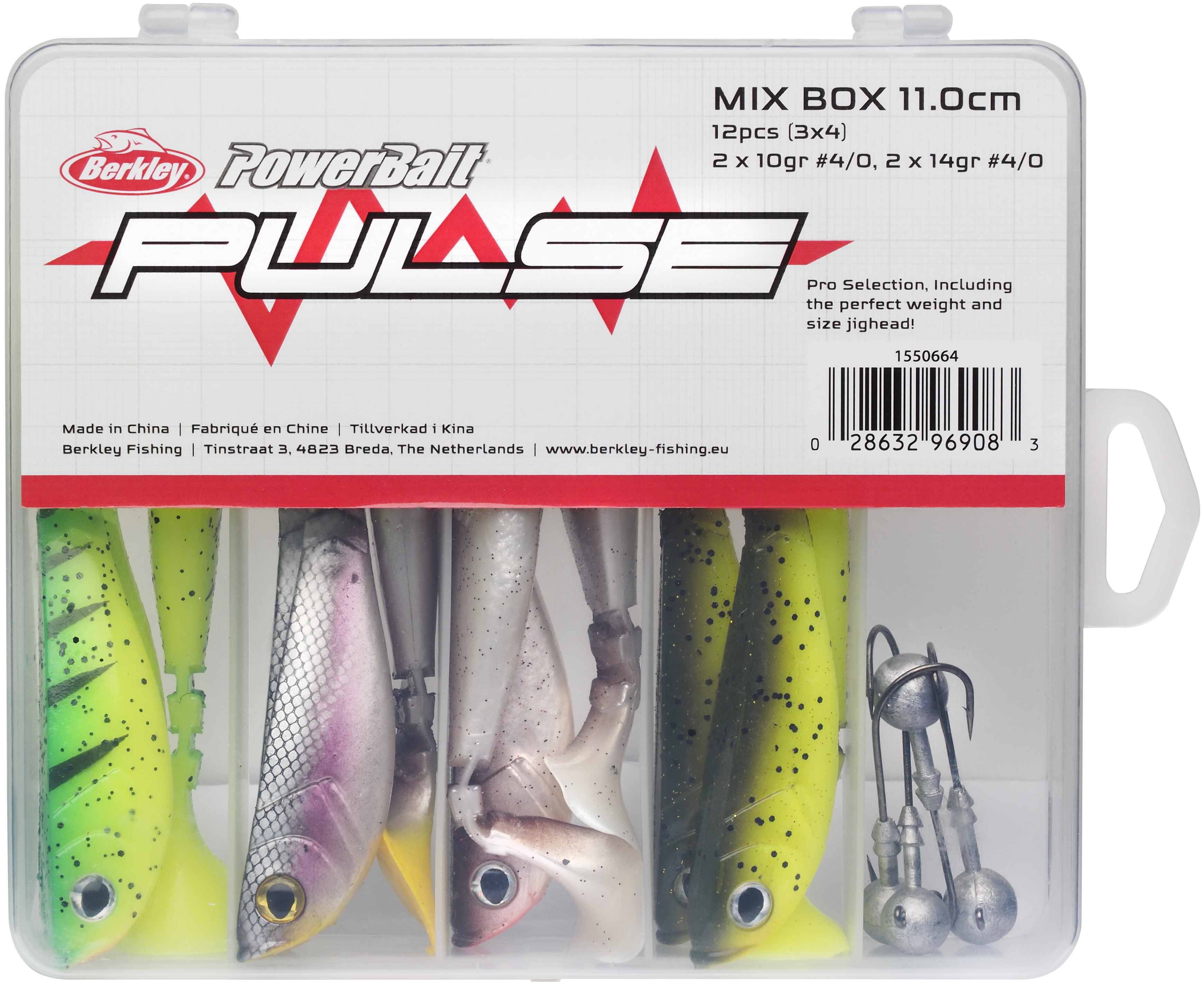 Berkley Pulse Shad Box 11 cm heittojigit, sis. jigipäät
