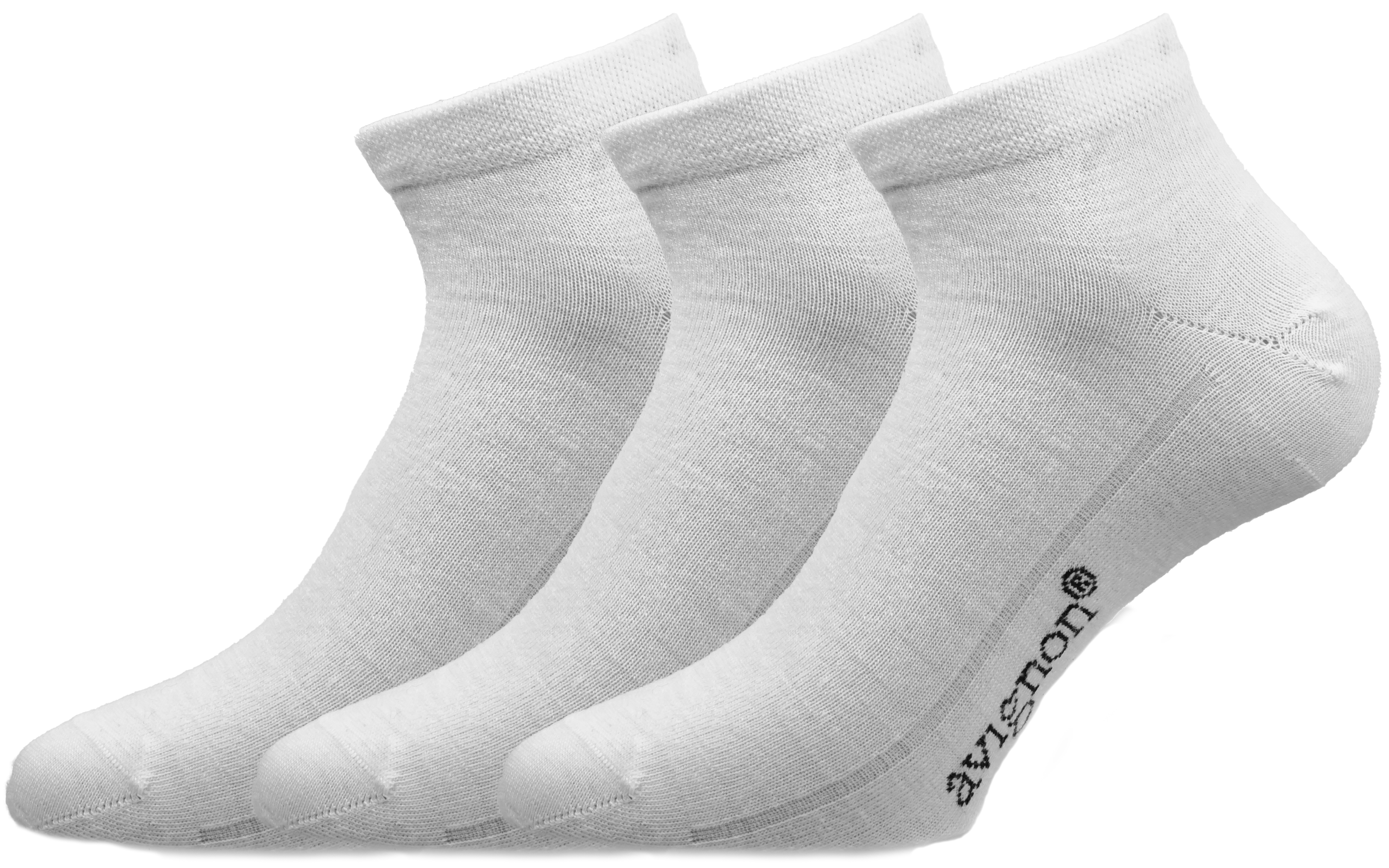 Avignon Merinostrumpor Sneaker Low 3-pack Vit