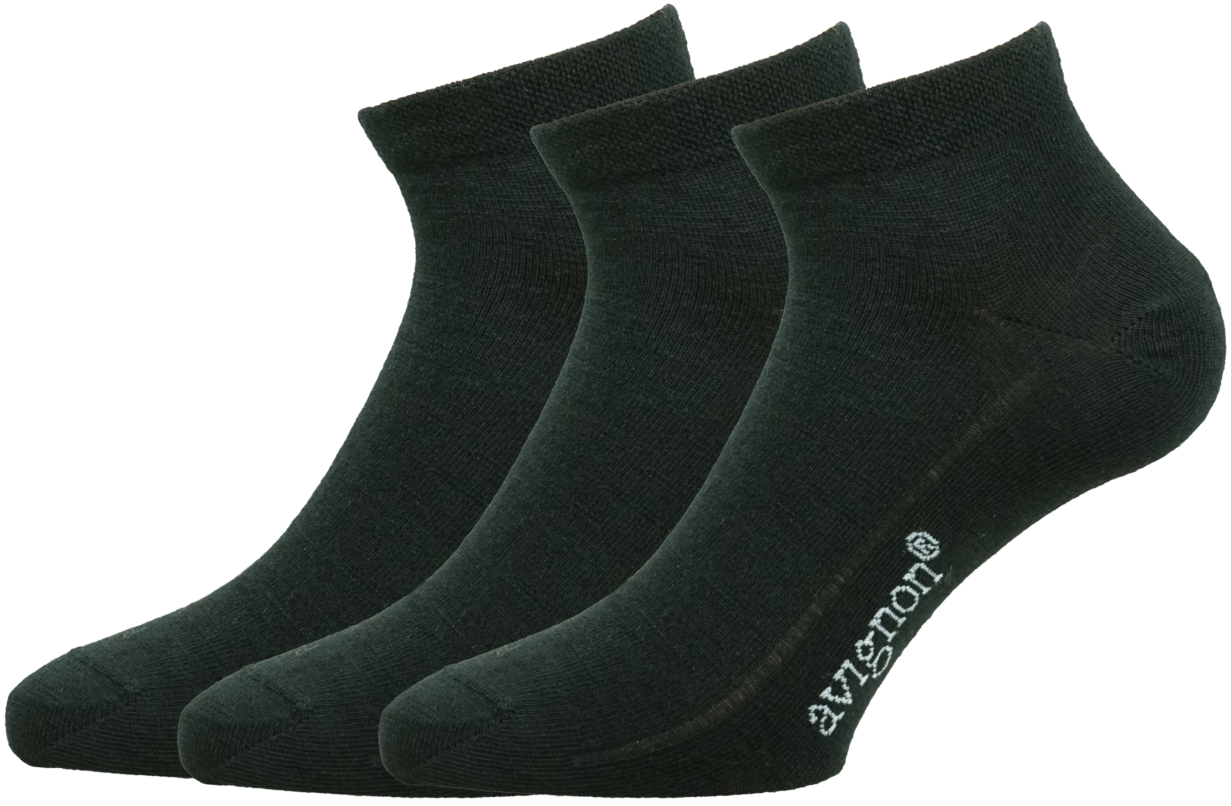 Avignon Merinostrumpor Sneaker Low 3-Pack Svart