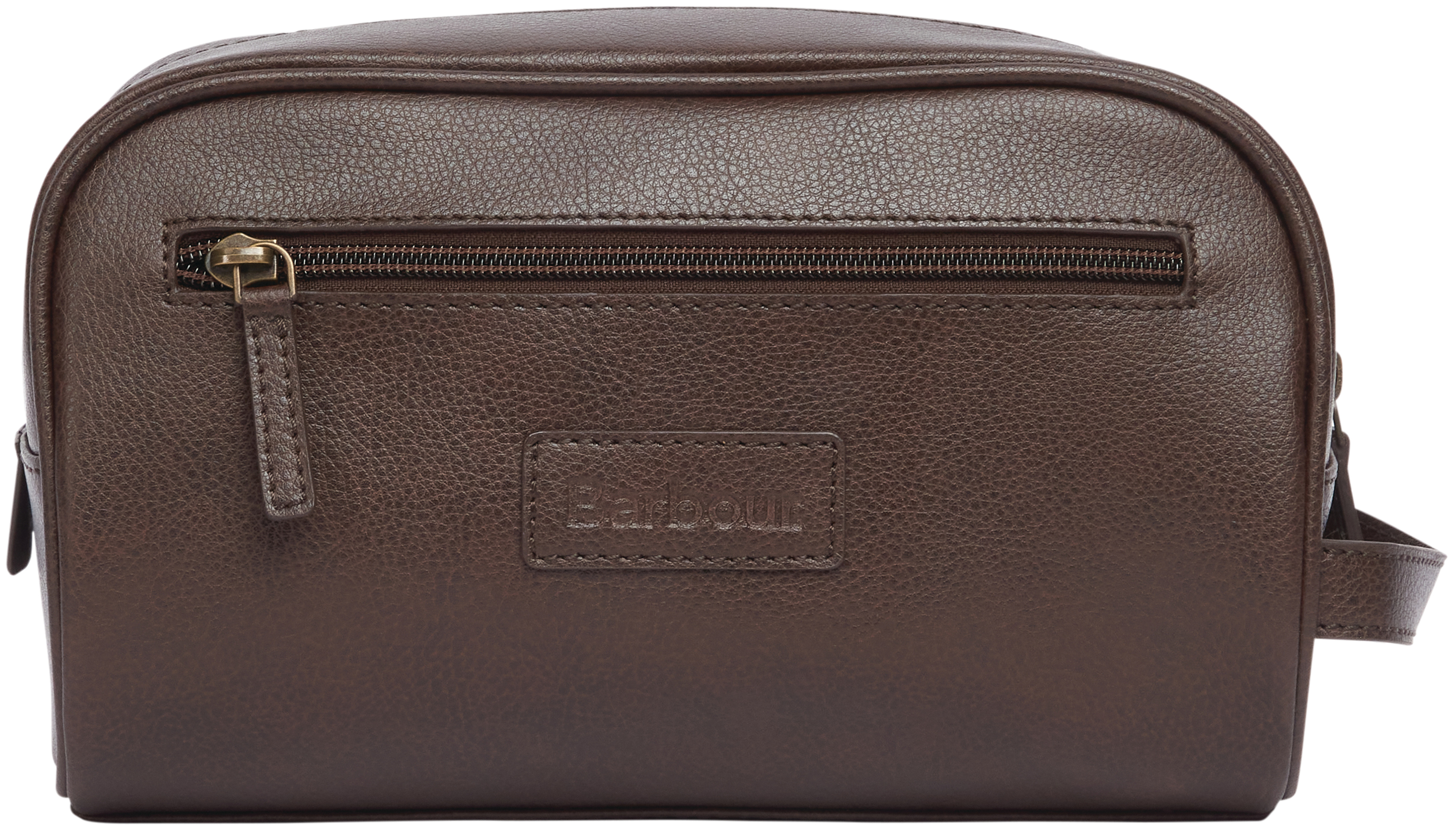 Barbour Leather Washbag toilettilaukku, tummanruskea