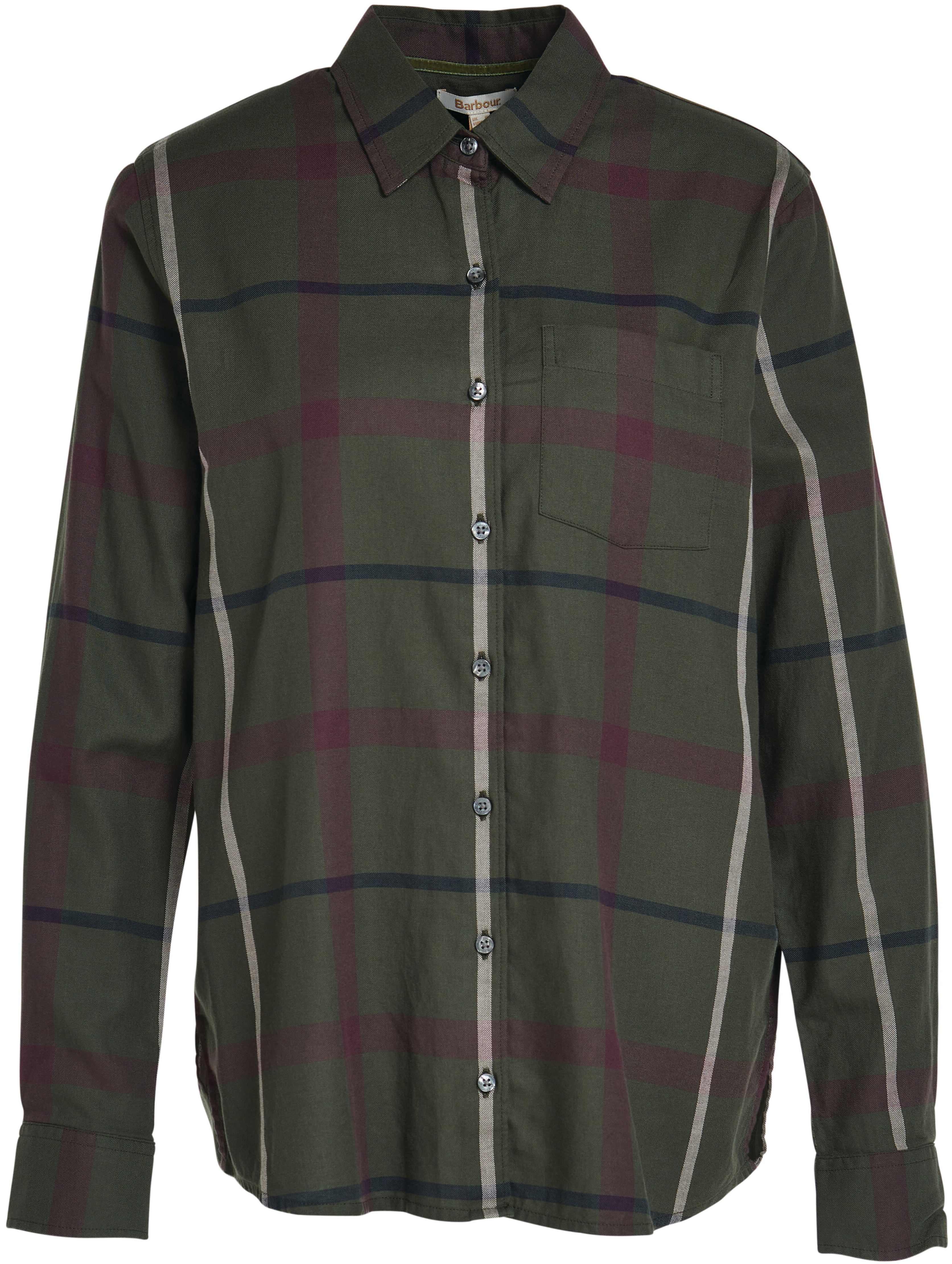Barbour W's Oxer Check Shirt Olive/Black Check