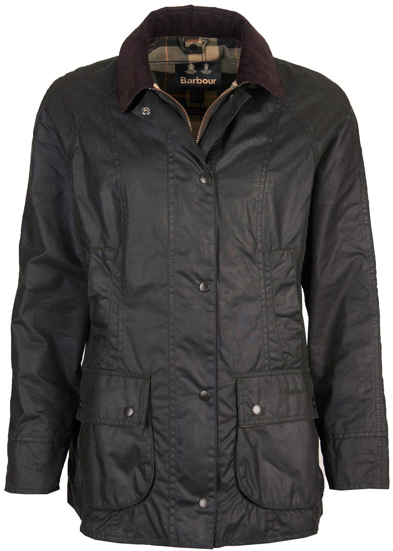 Barbour Beadnell Wax -naisten takki, Sage
