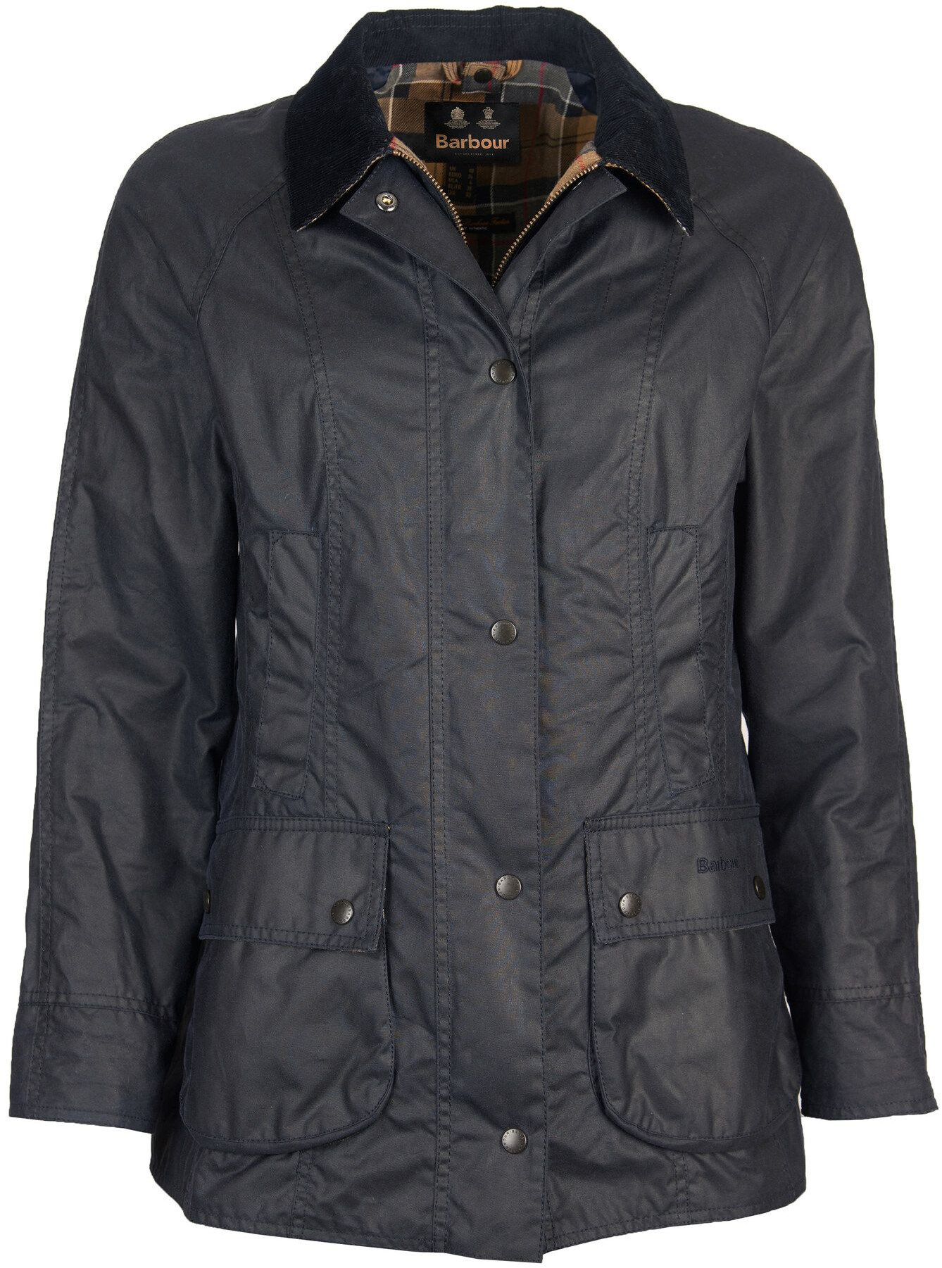 Barbour W"s Beadnell Wax Jacket Navy'