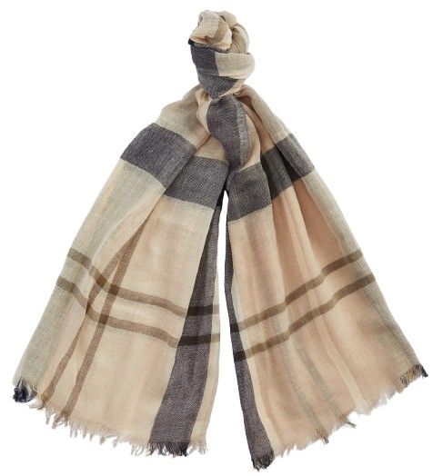 Barbour W's Abigail Tartan Scarf Dark Navy/Light Sand