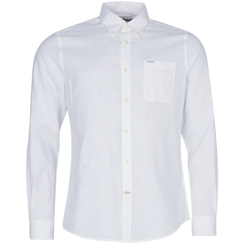 Barbour M's Nelson Tailored Fit Shirt White