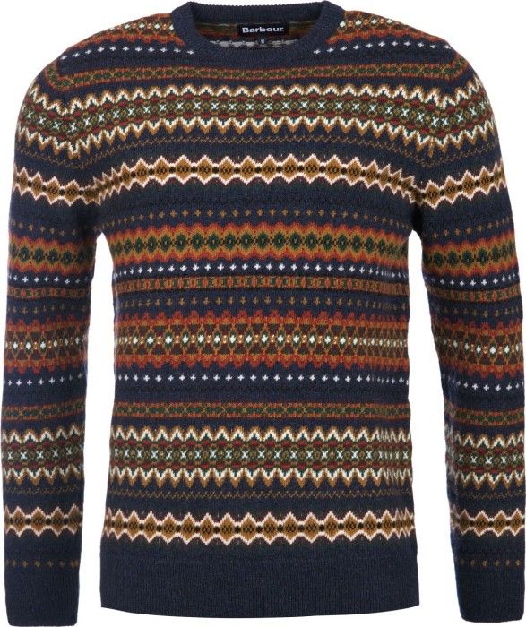 Barbour M's Case Fairisle Crew Navy Marl