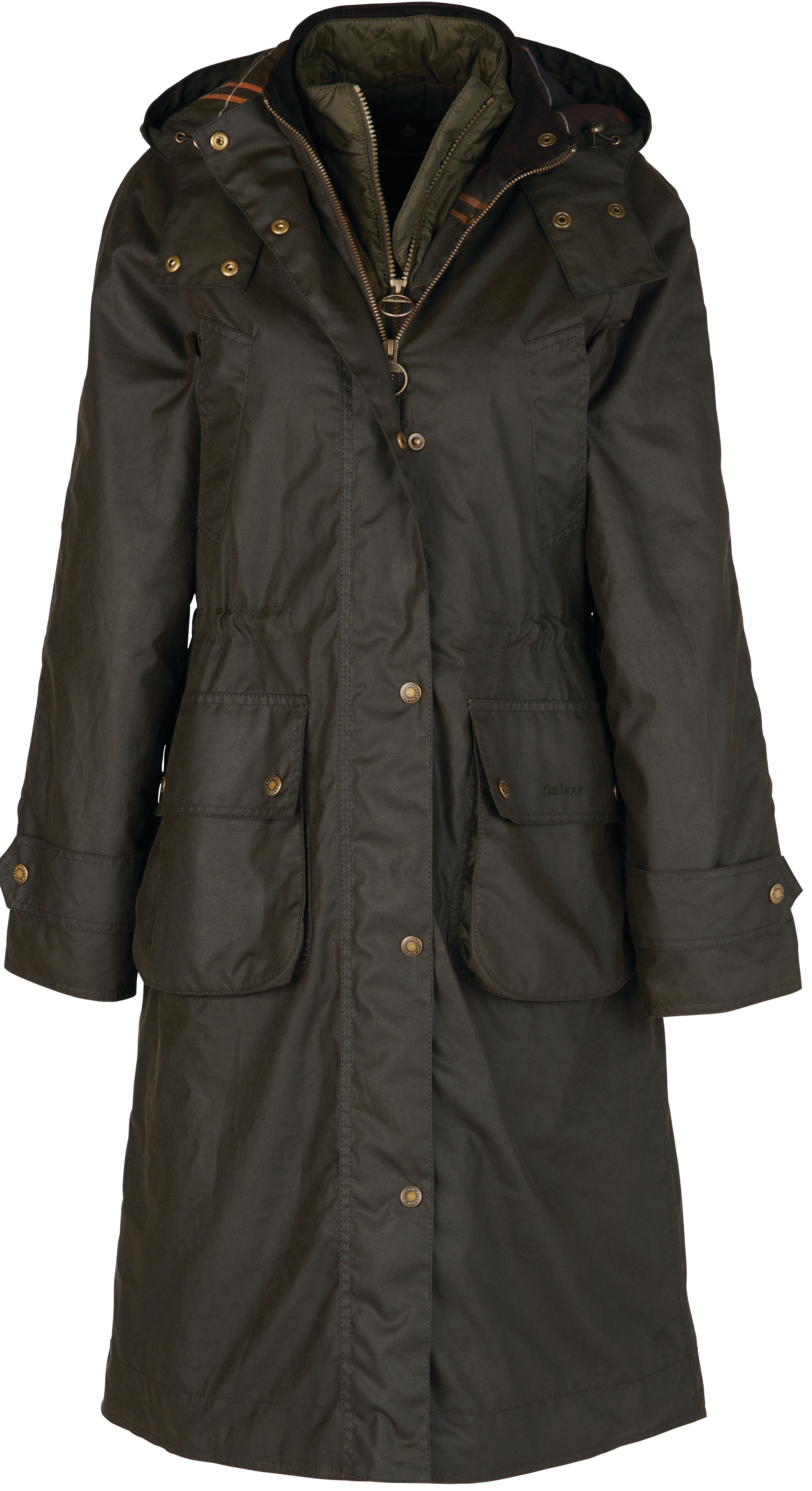 Barbour Long Cannich Wax Jacket naisten vahatakki, Olive/Classic