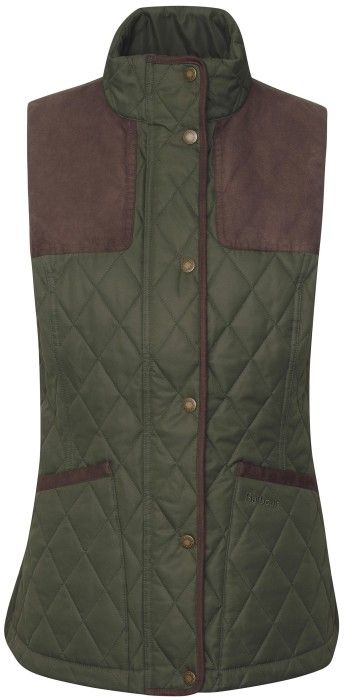 Barbour W's Keeper Wear Quilted Gilet Olive/Ancient Tartan