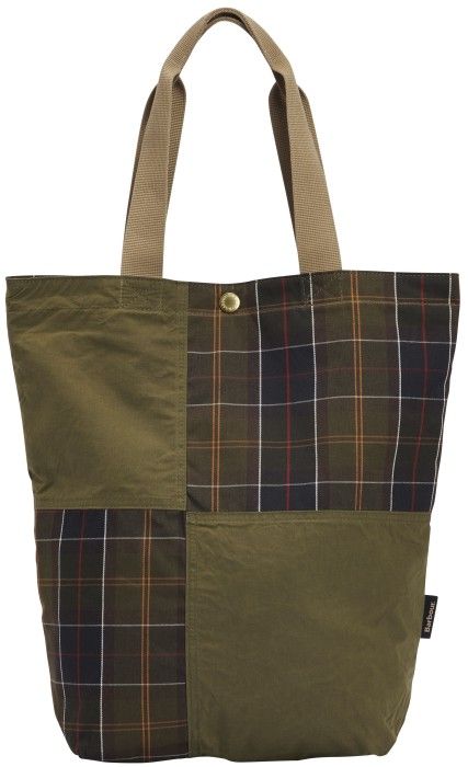 Barbour Transport Patchwork Tote Bag Dusky Green