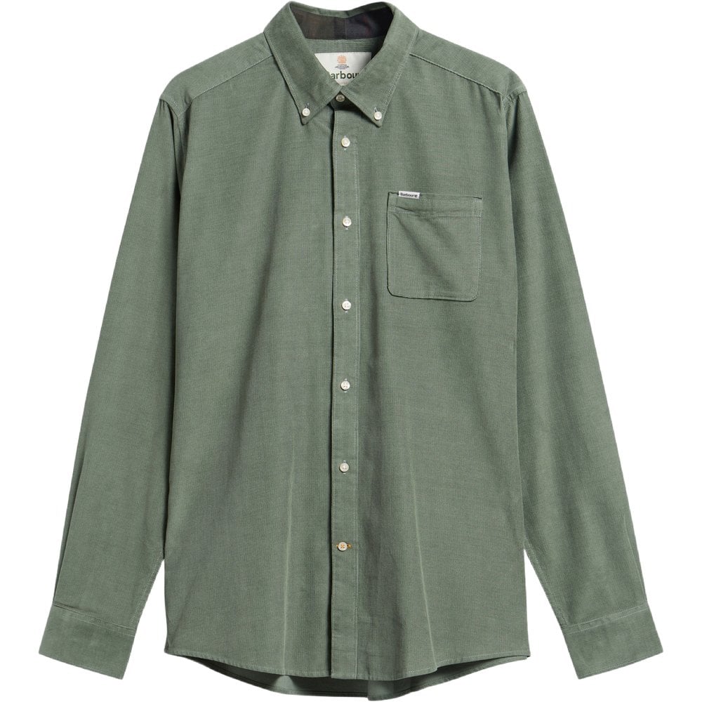Barbour M's Ramsey Cord Tailored Shirt Agave Green