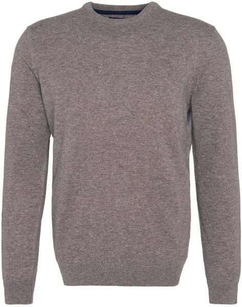 Barbour M's Essential Lambwool Crew Neck Dark Stone
