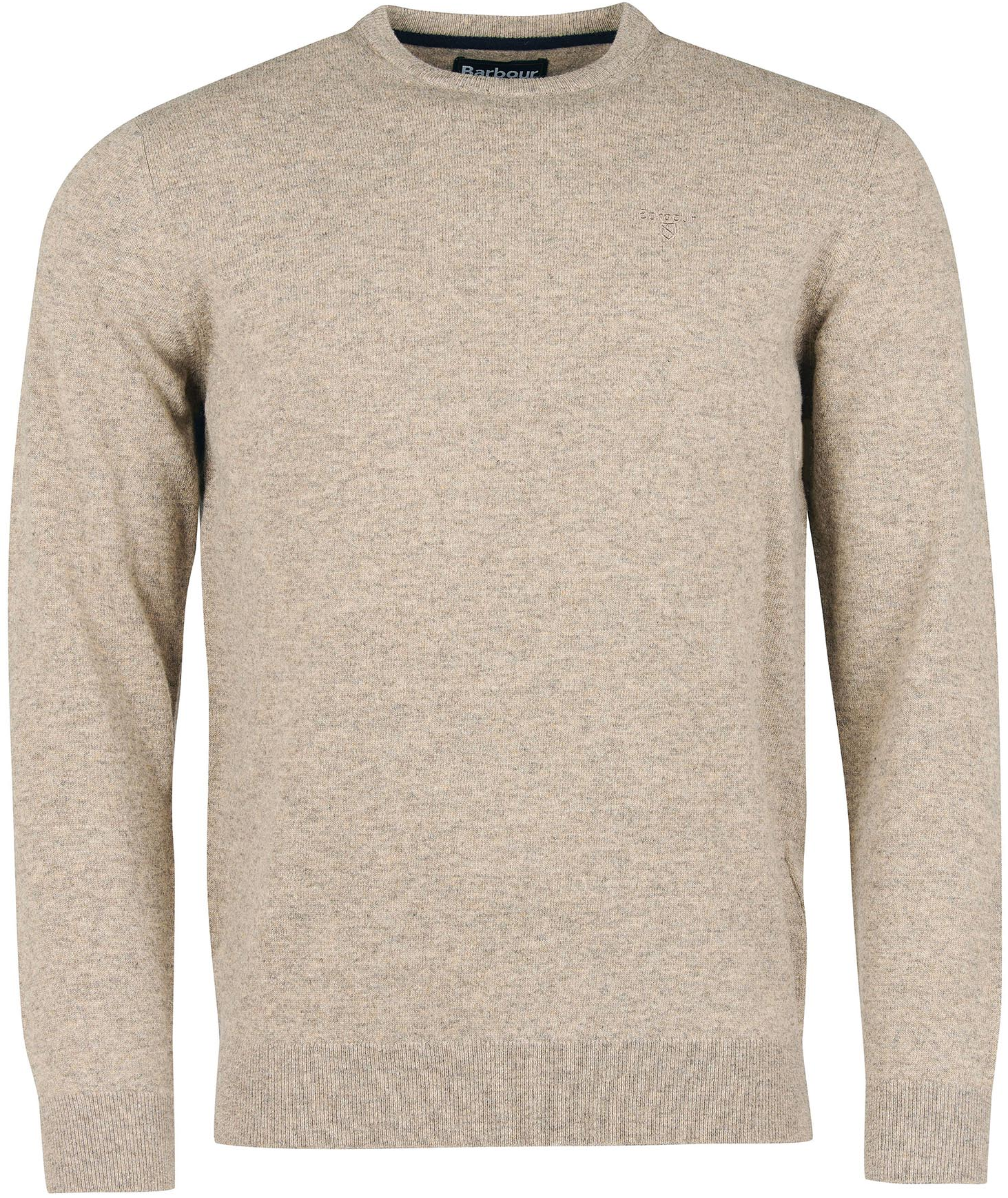 Barbour M's Essential Lambswool Crew Neck Neck Fossil