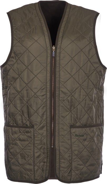 Barbour M"s Polarquilt Waistcoat Zip In Liner Dark Olive Check'