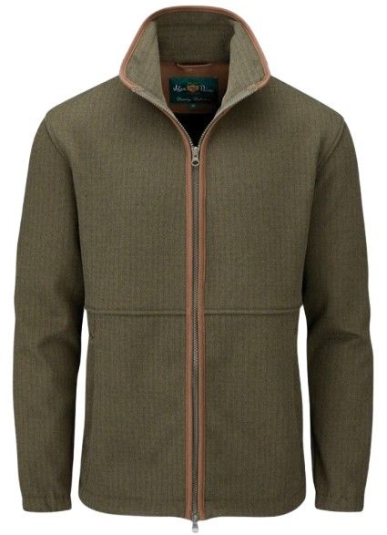 Alan Paine M's Aylsham Fleece Jacket Green Herringbone