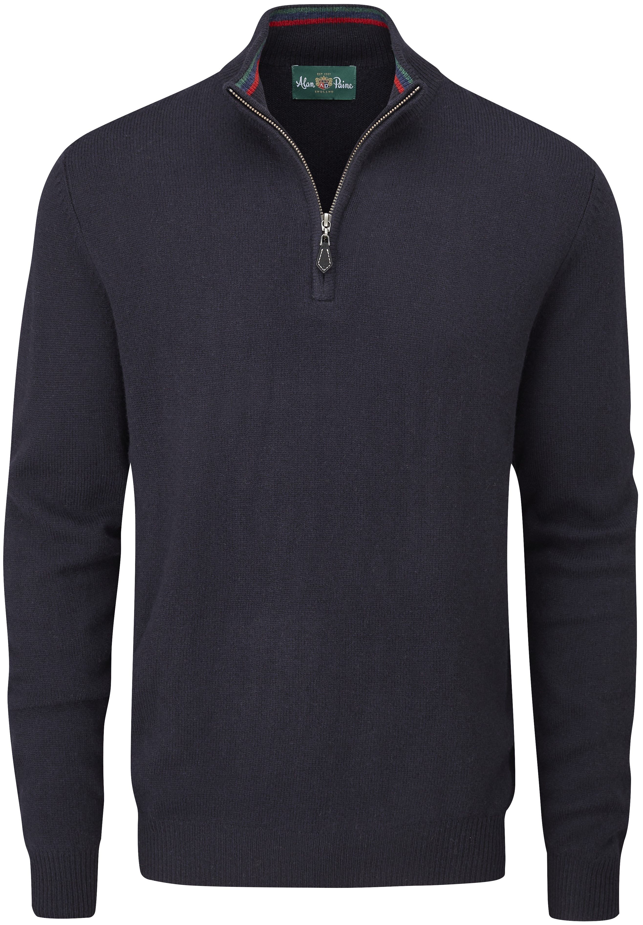 Alan Paine Streetly 1/2 Zip Mock Neck villapaita, Navy