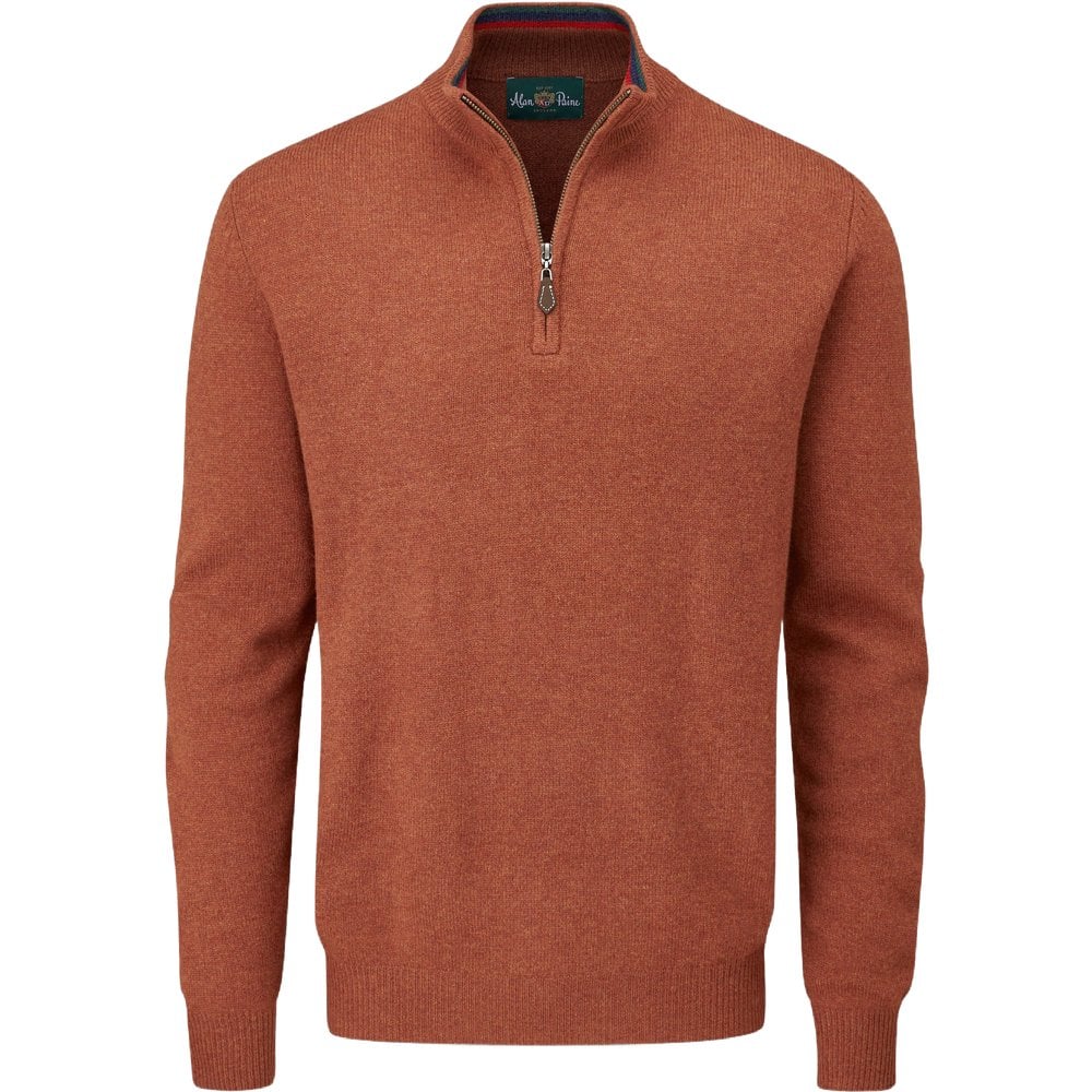 Alan Paine M's Streetly 1/2 Zip Mock Neck Tiger