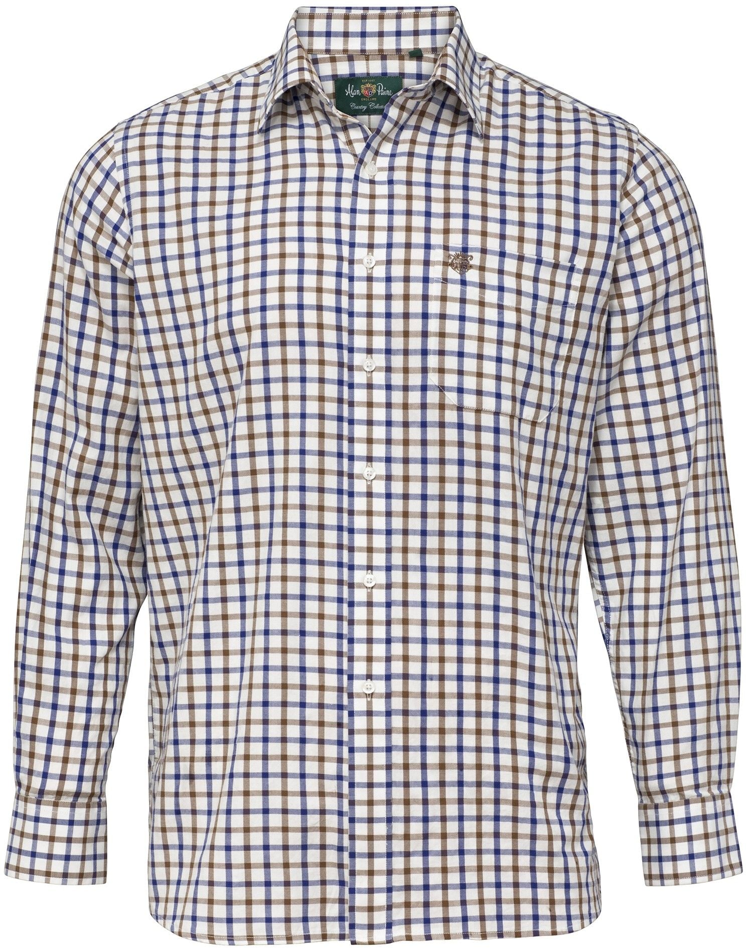 Alan Paine M's Ilkley Shirt Shooting Fit Brown Check