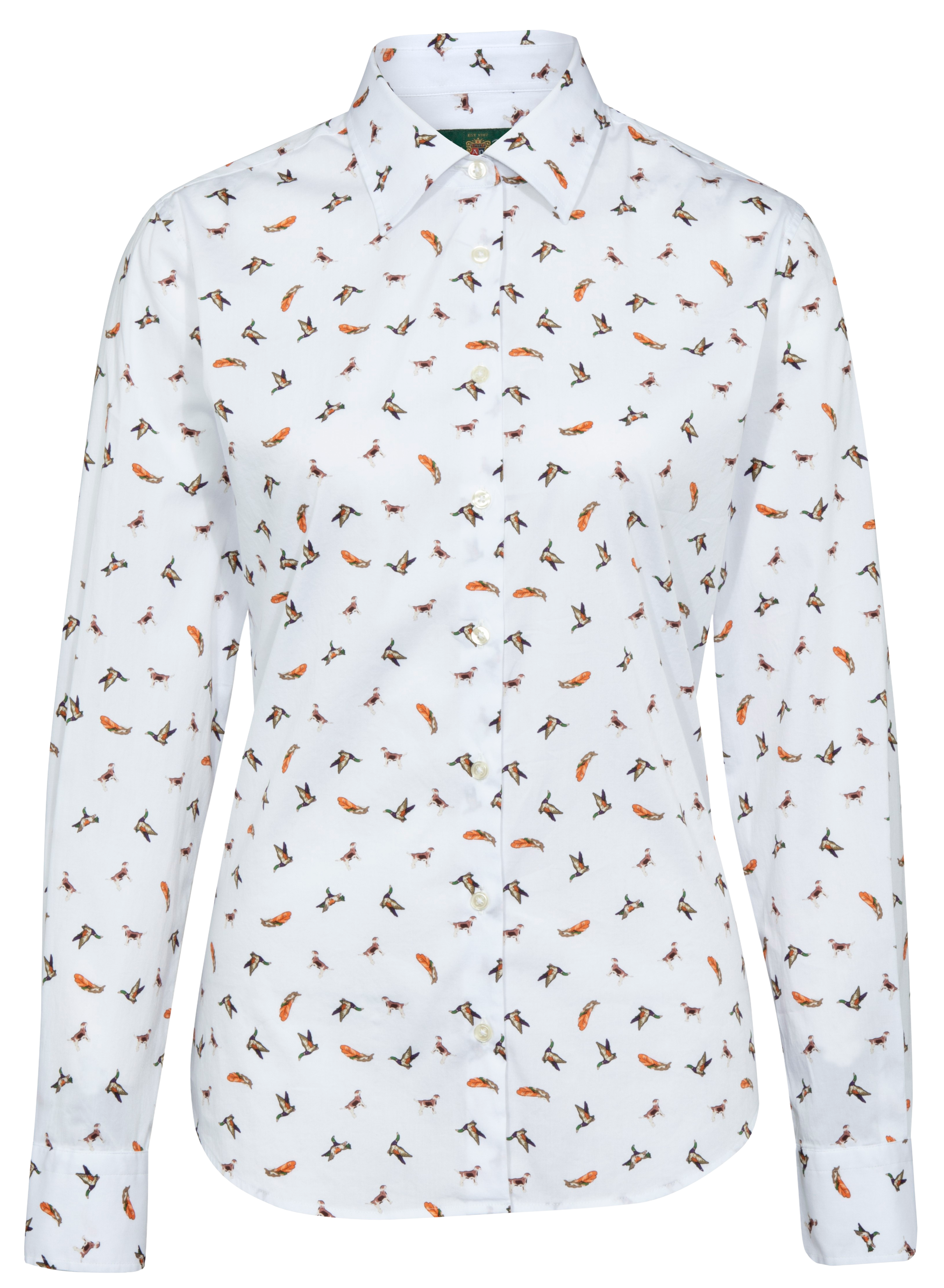 Alan Paine Lawen Printed Cotton Shirt naisten paita, White