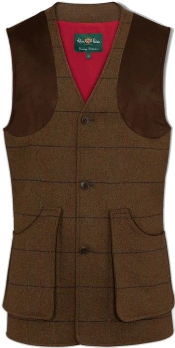 Alan Paine M's Combrook Tweed Shooting Waistcoat Acorn