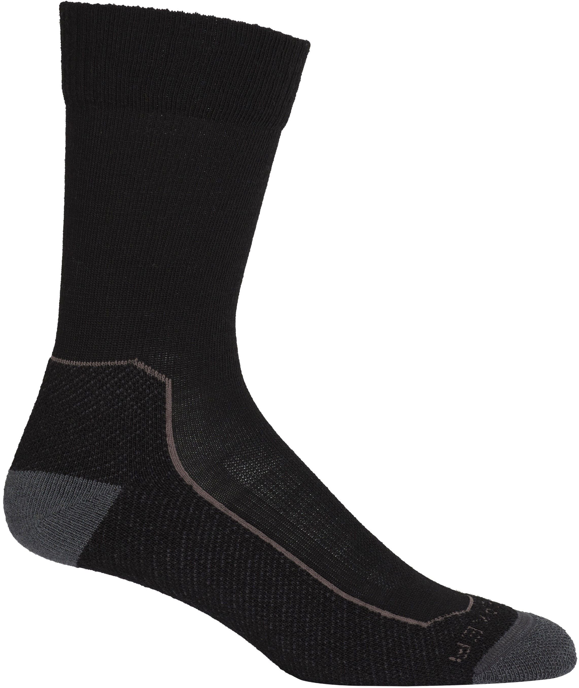 Icebreaker M's Hike+ Light Crew Black/Mink/Monsoon