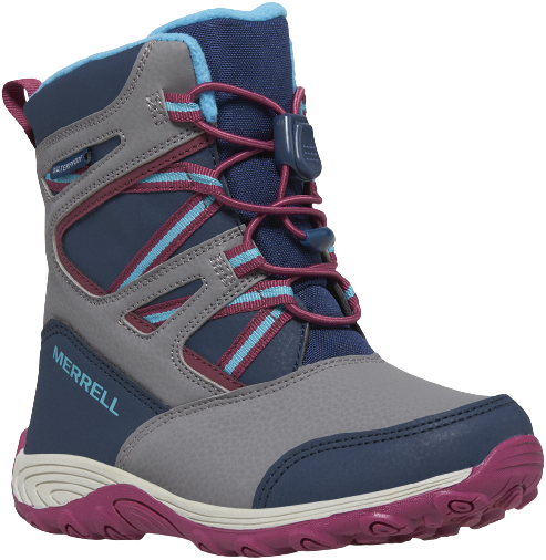 Merrell Kids Outback Snow Boot 2.0 WP lasten talvikengät, Grey/Navy/Berry