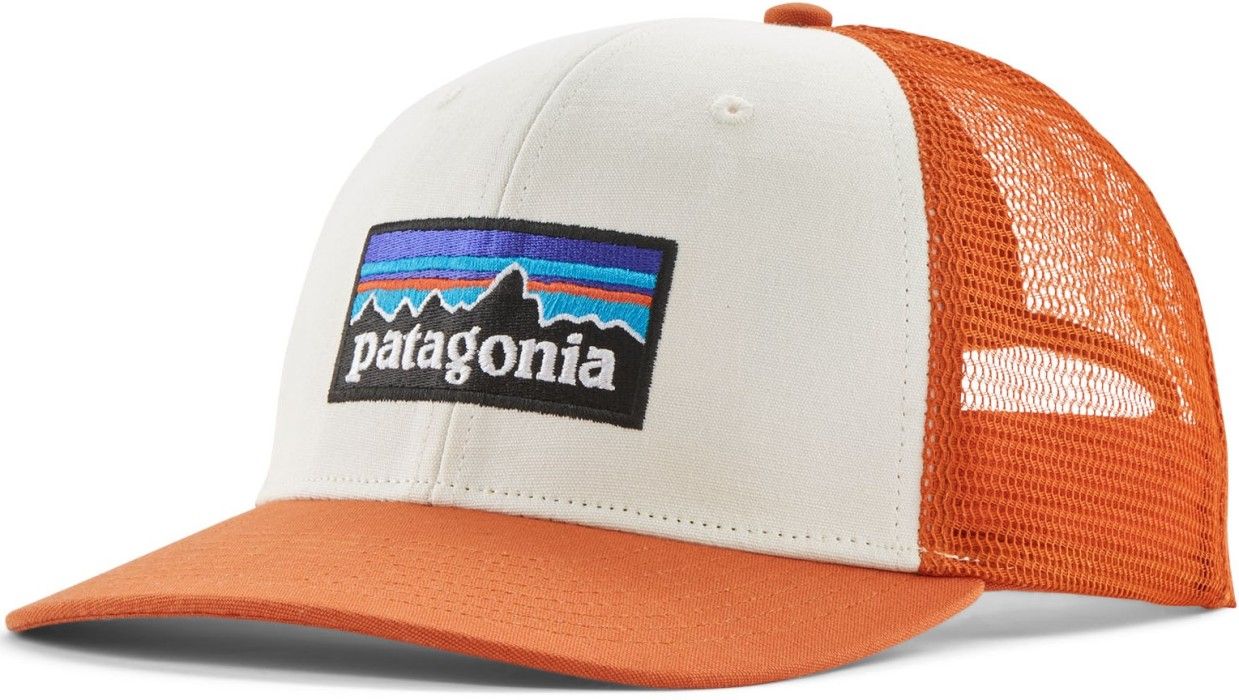 Patagonia P-6 Logo Trucker Hat White w/Redtail Rust