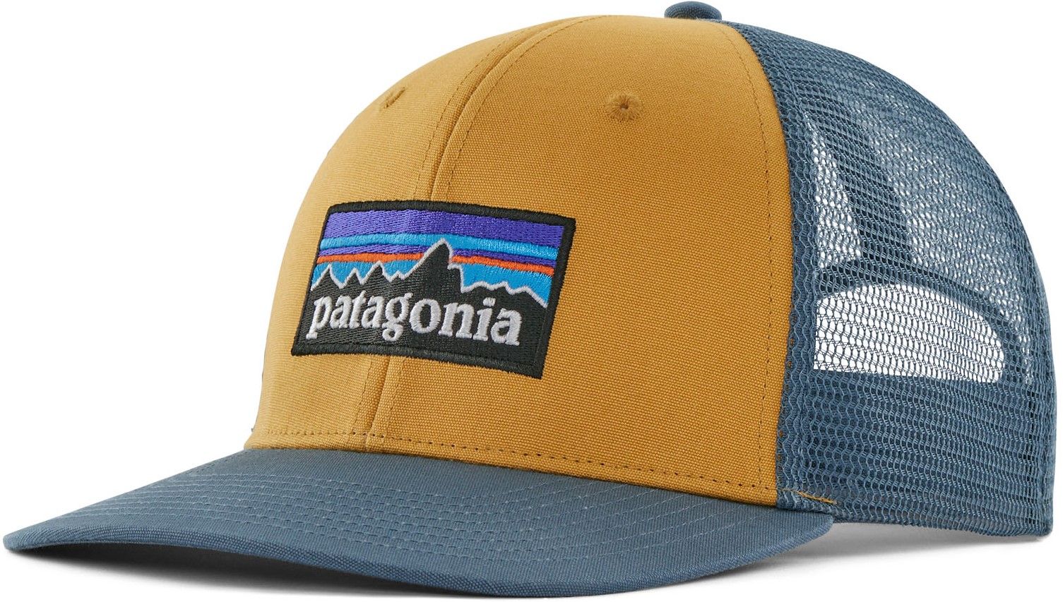 Patagonia P-6 Logo Trucker Hat Pufferfish Gold