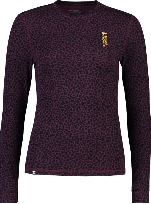 Mons Royale W's Cascade Merino Flex 200 LS Winter Leopard